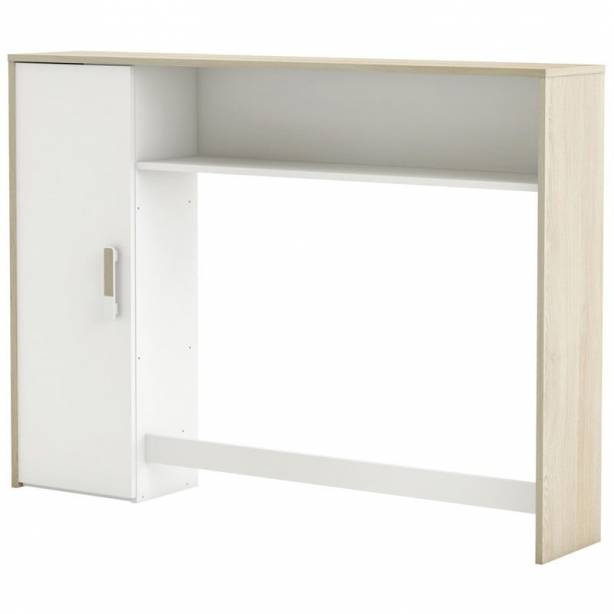 Cabecero de cama Melamina Madera claro - Blanco 132x95x25