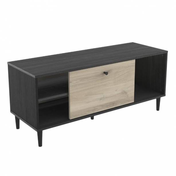 Mueble TV Melamina Madera claro - Negro 110x48x39