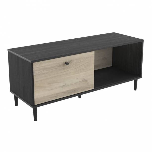 Mueble TV Melamina Madera claro - Negro 110x48x39