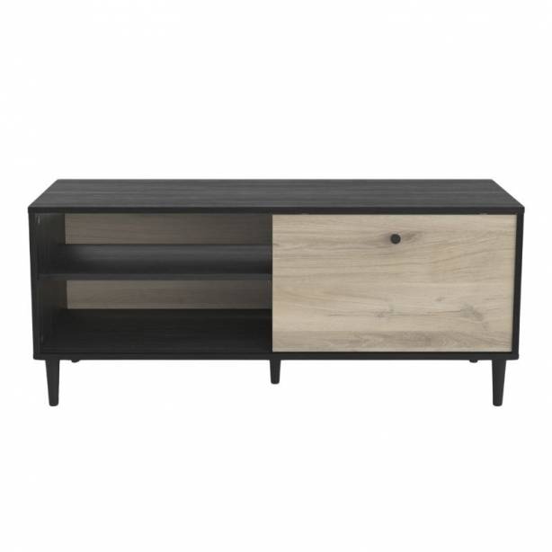 Mueble TV Melamina Madera claro - Negro 110x48x39