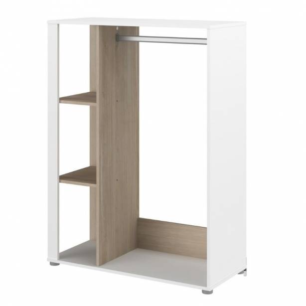 Vestidor Melamina Blanco - Madera claro 92x123x40