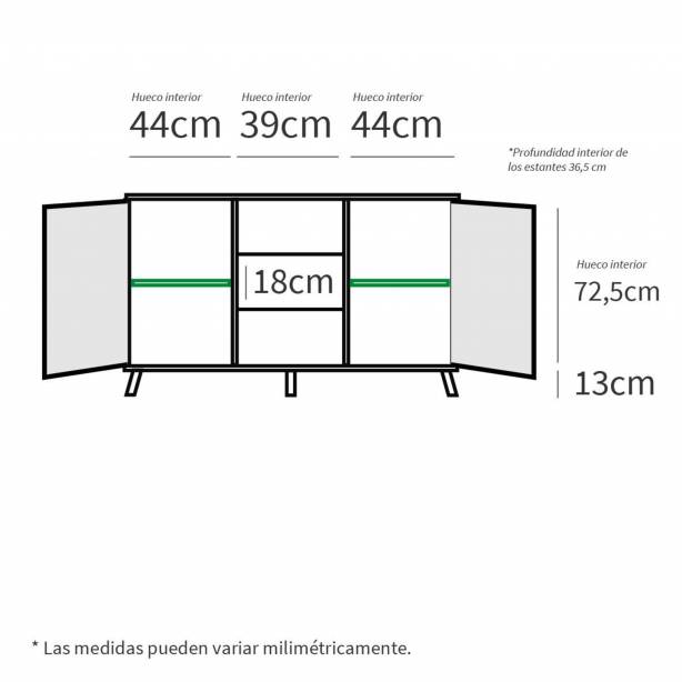 Aparador Melamina Madera claro 140x89x40