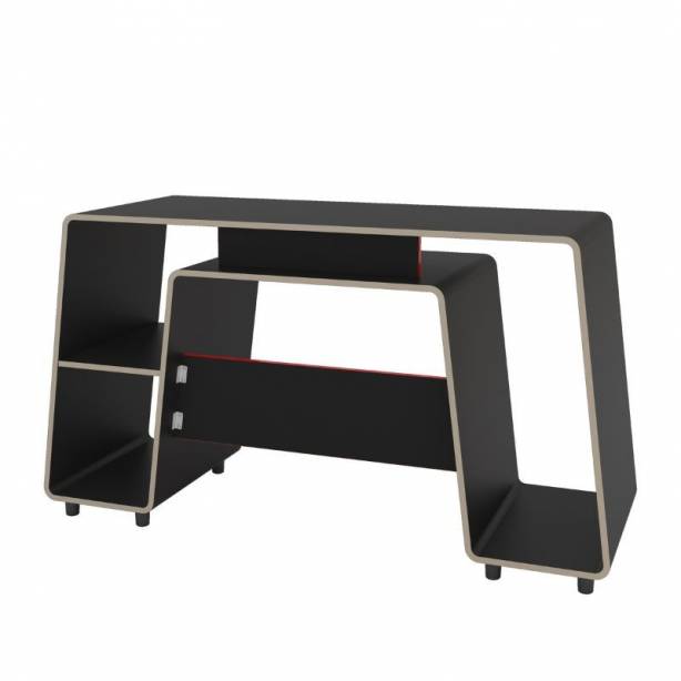 Mesa Gamer Melamina Negro - Rojo 150x83x53