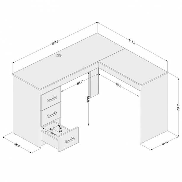 Escritorio oficina Melamina Madera claro 127x75x113