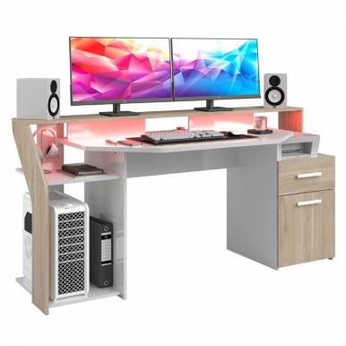 Mesa Gamer Melamina Blanco...