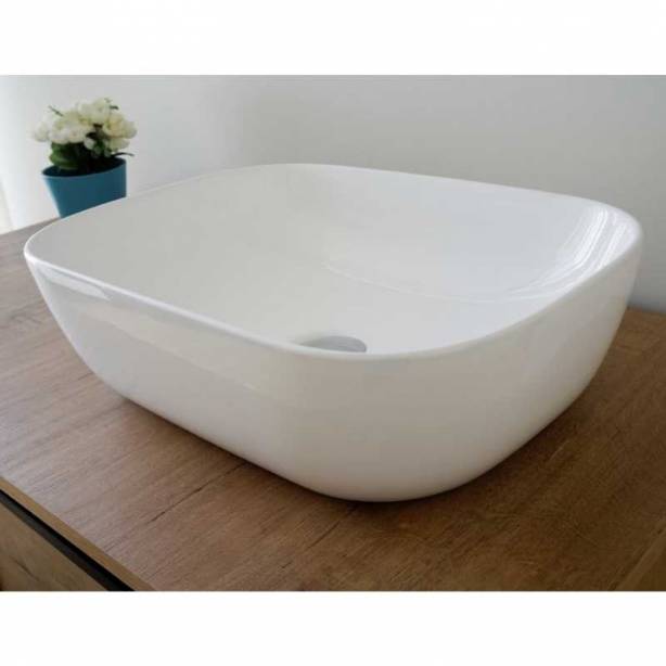 Mueble baño con lavabo Melamina Madera claro - Blanco 100x96x51