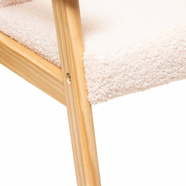 Silla infantil Madera y Tela Beige 43x46x43