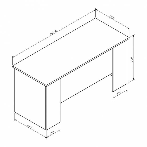 Escritorio oficina Melamina Gris - Madera Claro 160x75x65