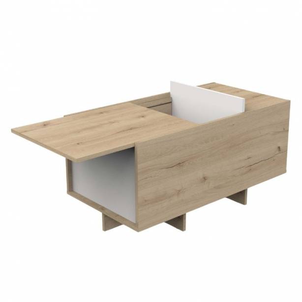 Pack muebles Salón Melamina Blanco - Madera claro