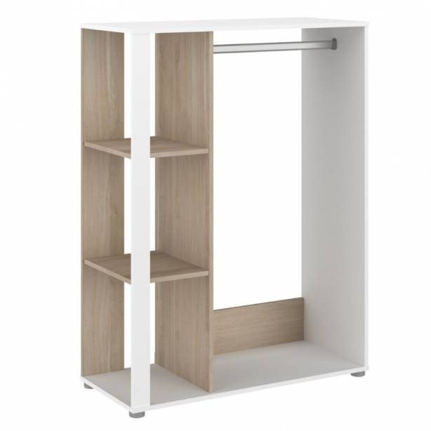 Vestidor Melamina Blanco - Madera claro 92x206x40