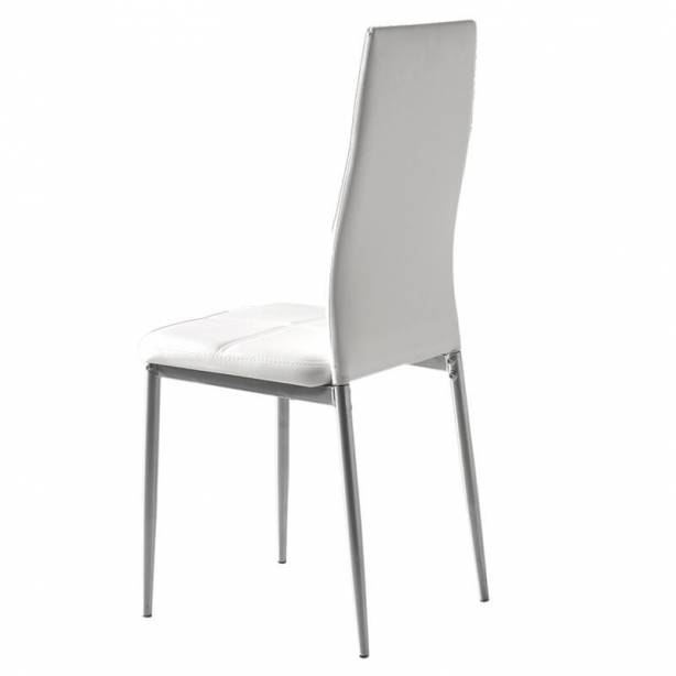 Silla Polipiel - Metal Blanco - Gris 42x98x47