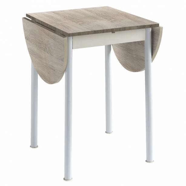 Pack mesa y 2 sillas Melamina - Metal Blanco - Madera claro