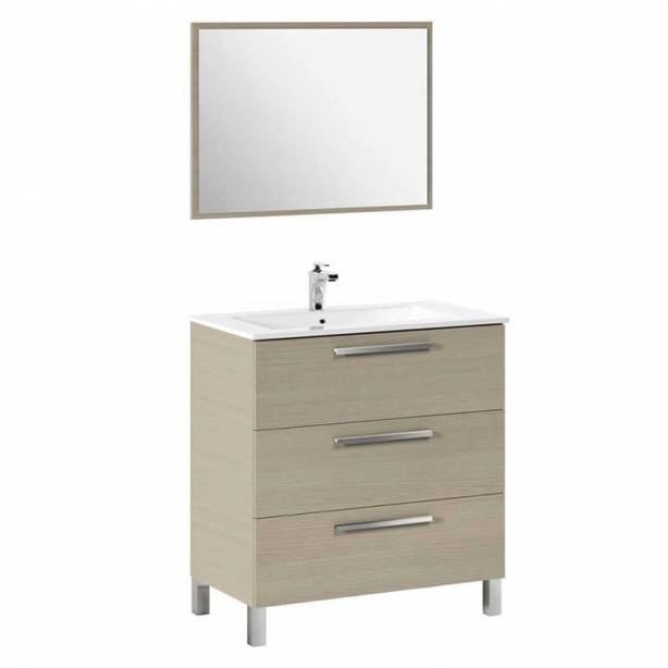 Mueble baño con lavabo Melamina Madera claro 80x86x45