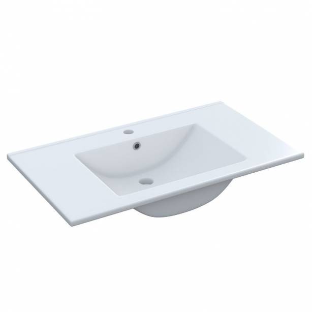 Mueble baño con lavabo Melamina - Acero Gris 80x80x45