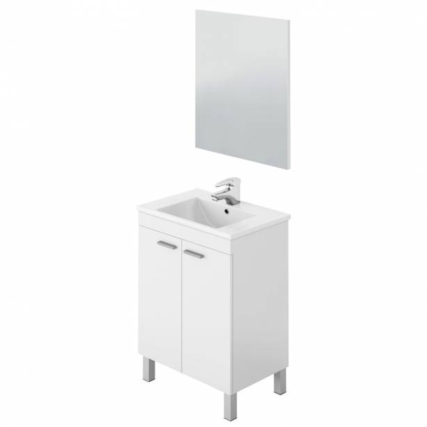 Mueble baño con lavabo Melamina Blanco 60x80x45