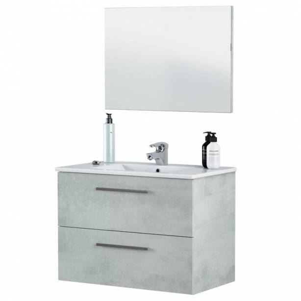 Mueble baño con lavabo Melamina Gris 80x57x45