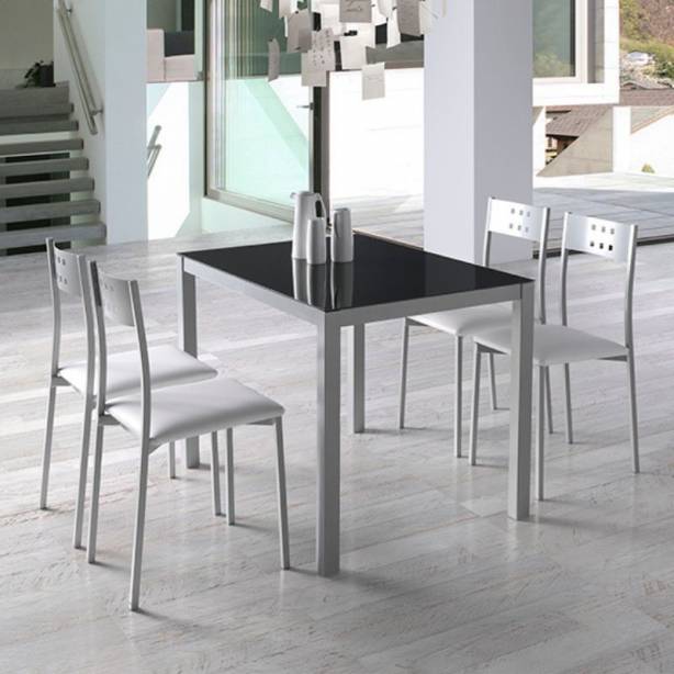 Silla cocina Polipiel - Metal Blanco 41x86x47