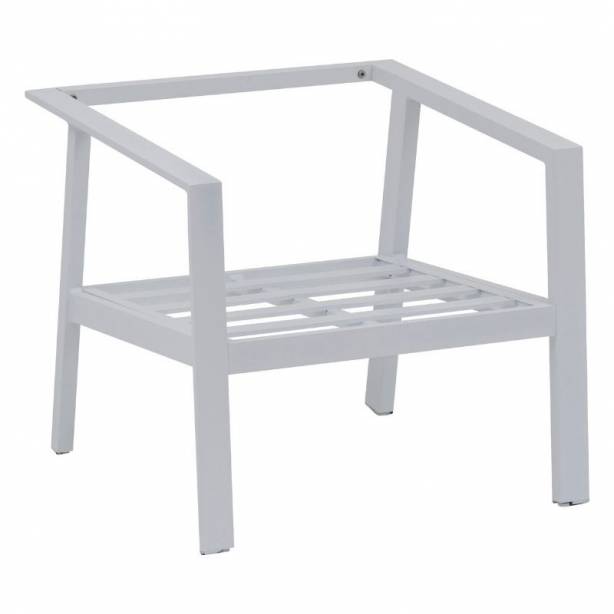 Conjunto 1 Sofá 2 Sillones y mesa de centro exterior Aluminio Blanco