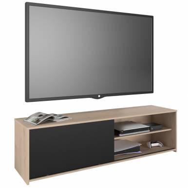 Mueble TV Melamina Negro -...