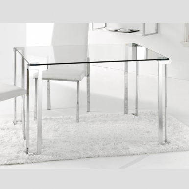 Mesa fija cristal y cromo